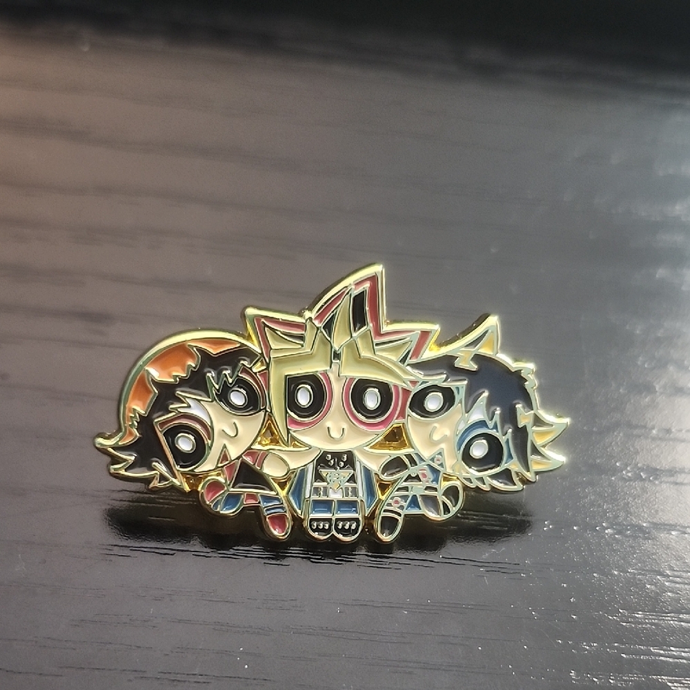 Yu-Gi-Oh! Powerpuff Girls Inspired enamel pin mashup